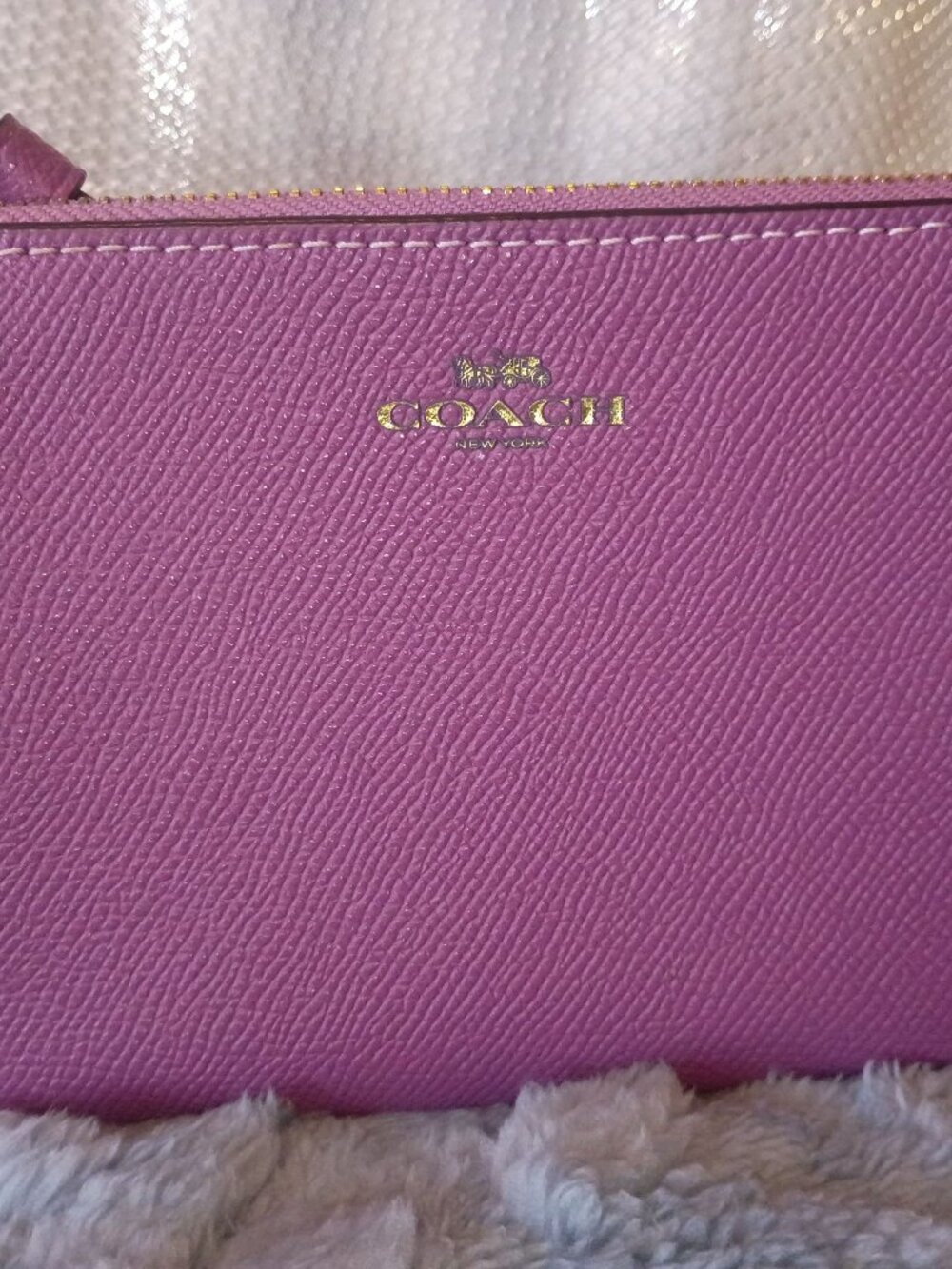 Coach Corner Zip Wristlet in Crossgrain Leather